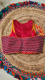 Maroon Racer Back Chevron Embroidered Blouse