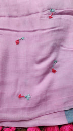 Pink Horizon Mulmul Patchwork Saree