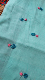 Mint Tide Mulmul Patchwork Saree