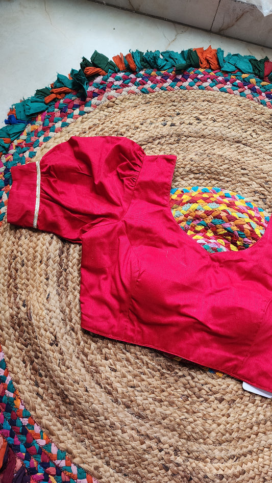 Red Puff SleevesBlouse