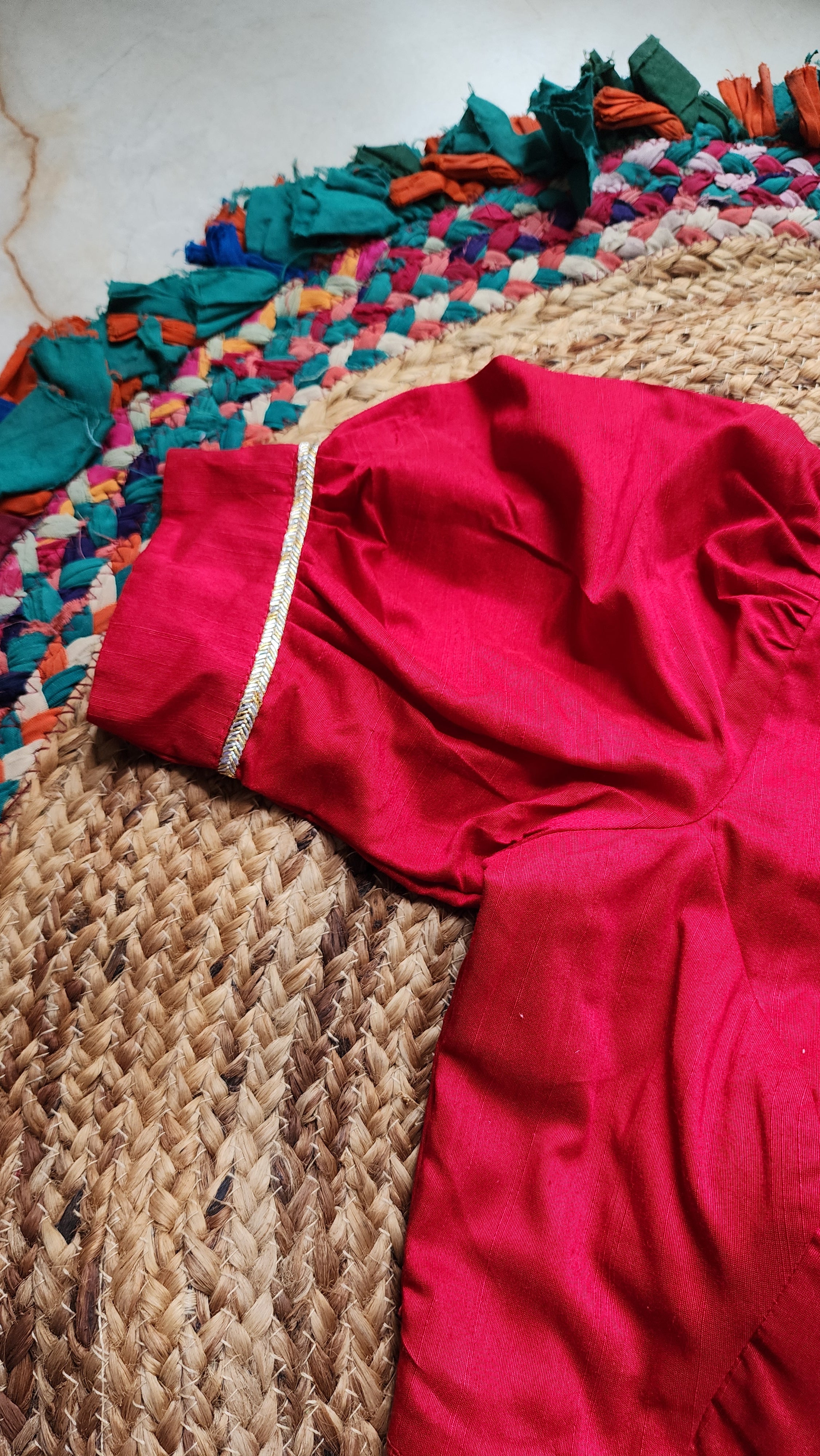 Red Puff SleevesBlouse
