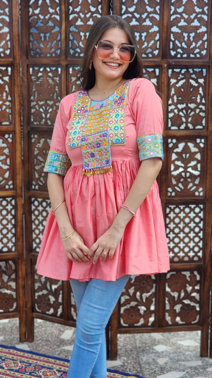 Kesar Gul Flared Top