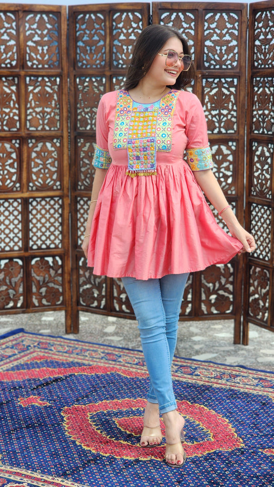 Kesar Gul Flared Top