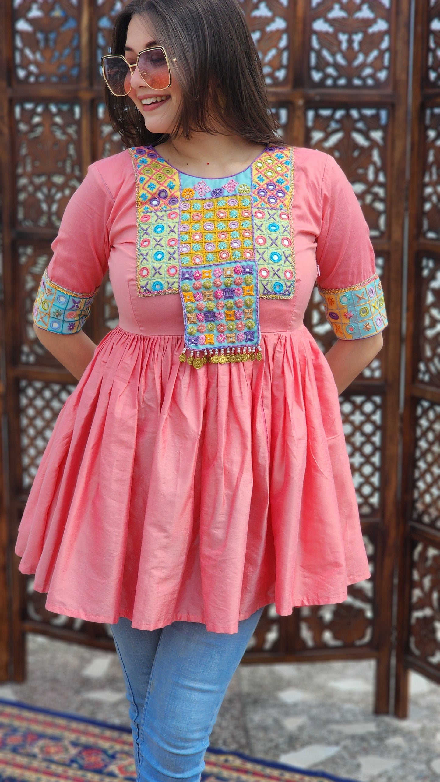 Kesar Gul Flared Top