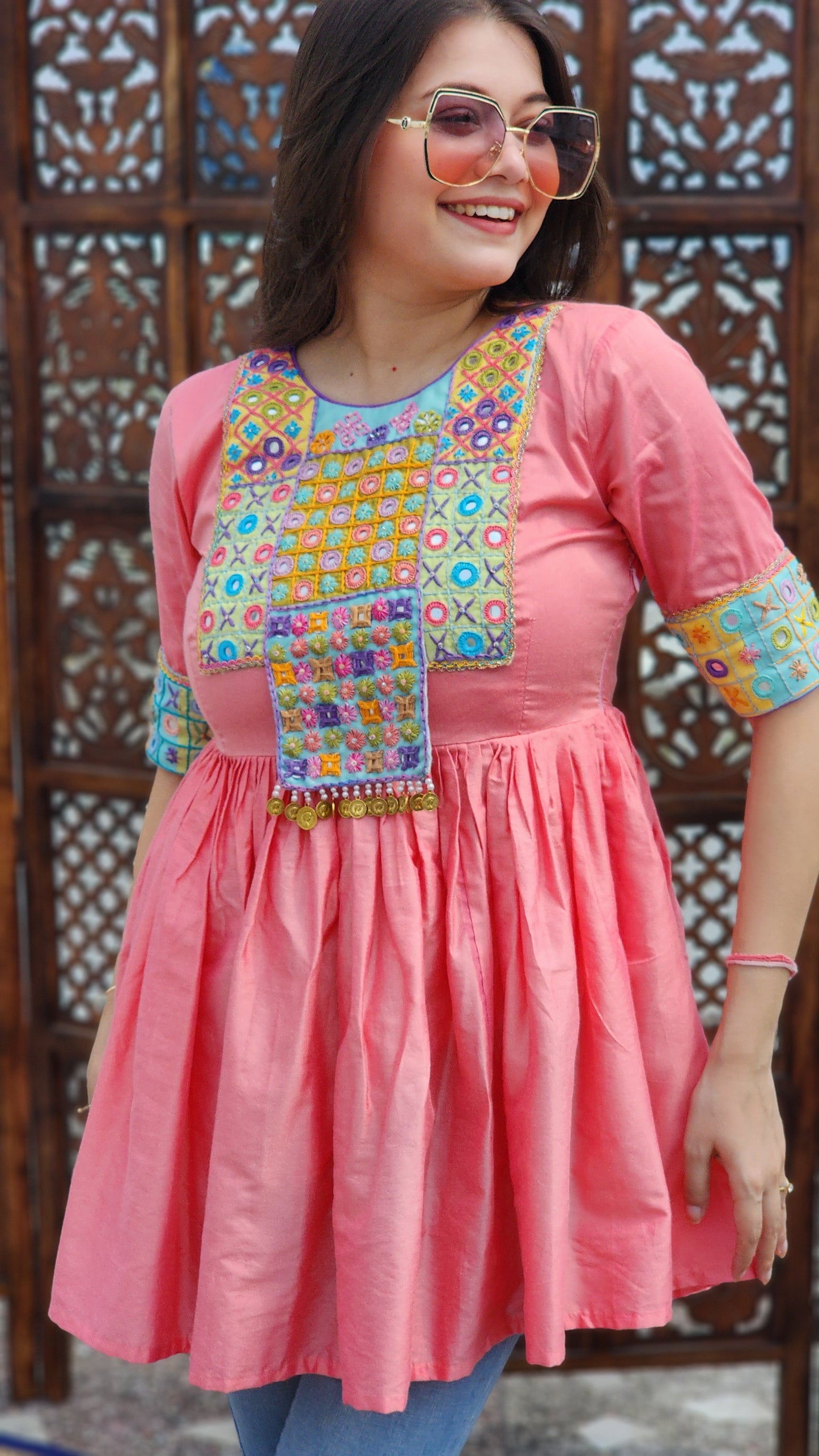 Kesar Gul Flared Top