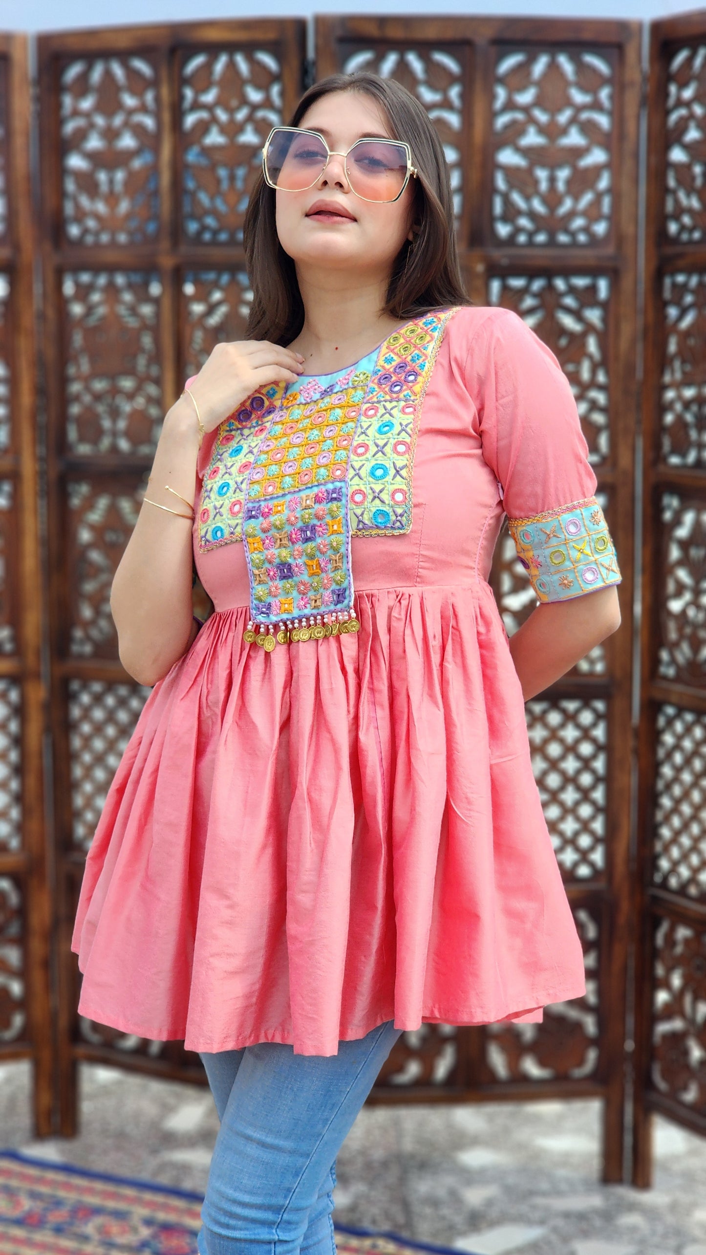 Kesar Gul Flared Top