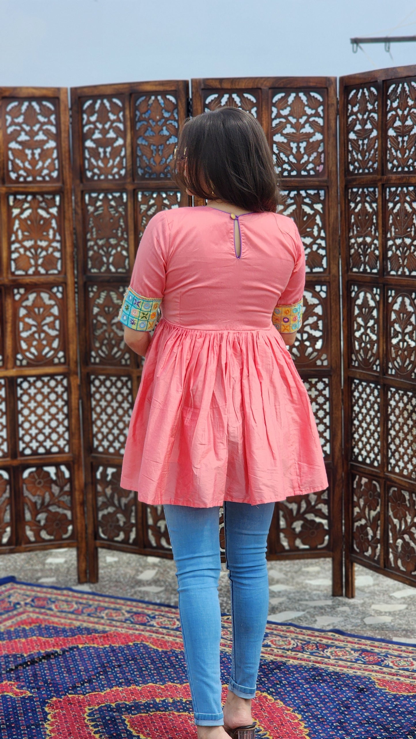 Kesar Gul Flared Top