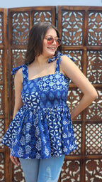 Indigo Patch Flared Top