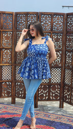Indigo Patch Flared Top