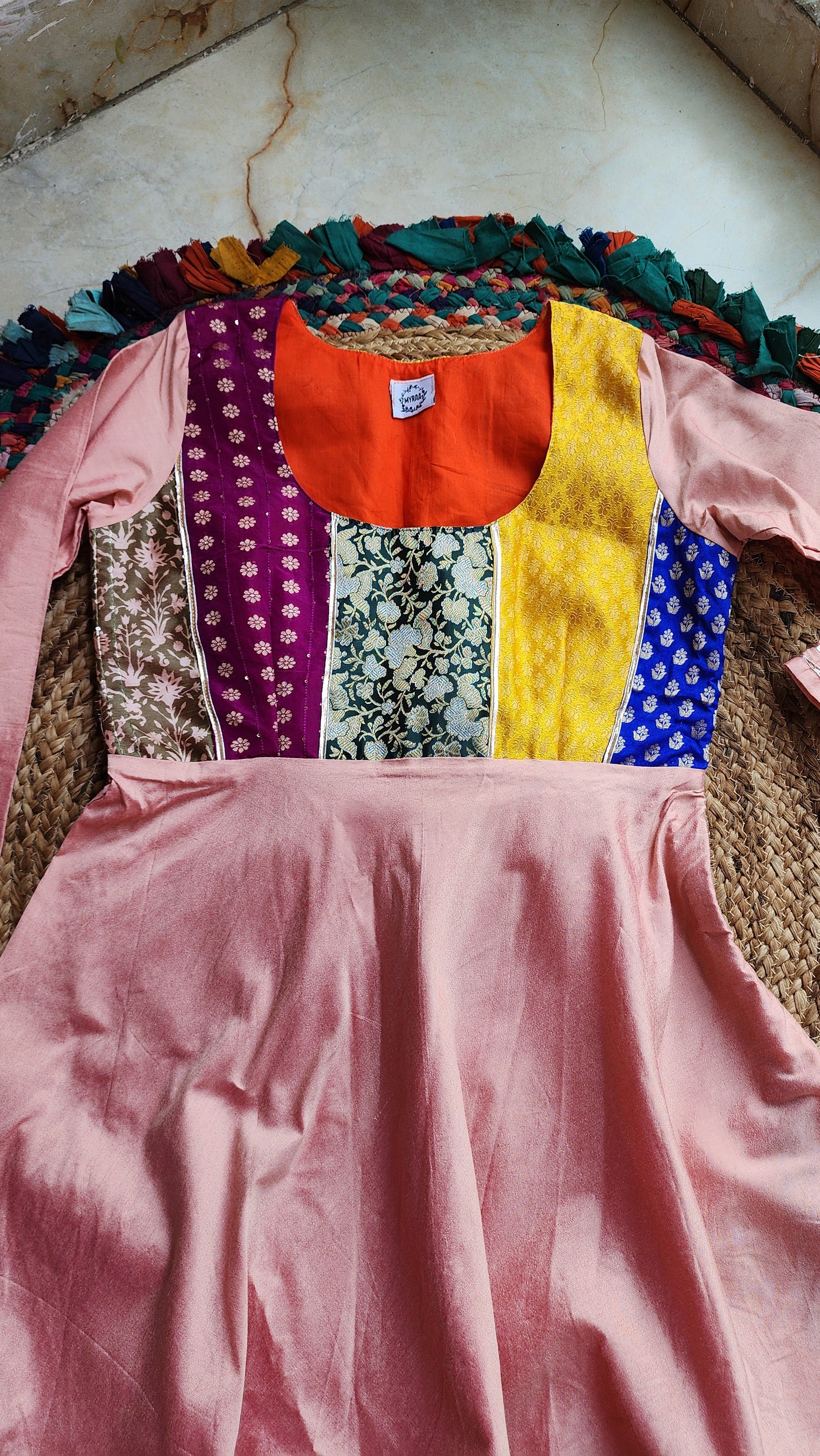 Brocade Patchwork Flared Top