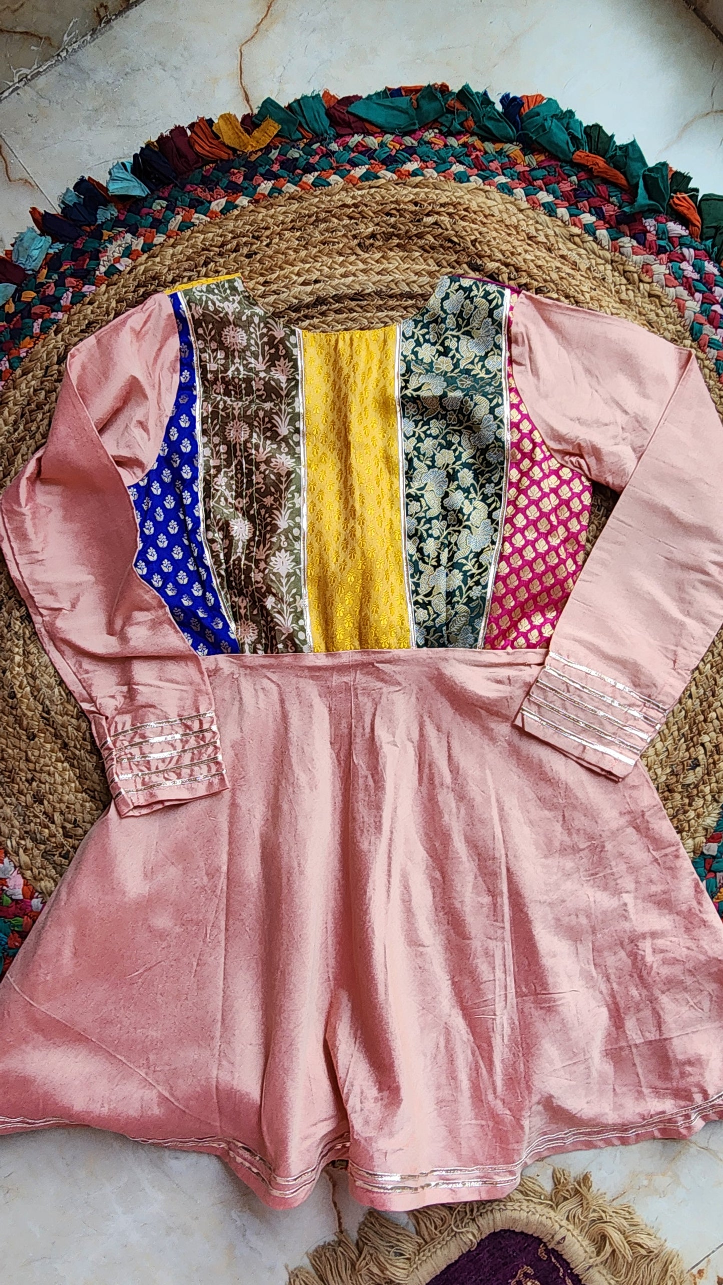Brocade Patchwork Flared Top