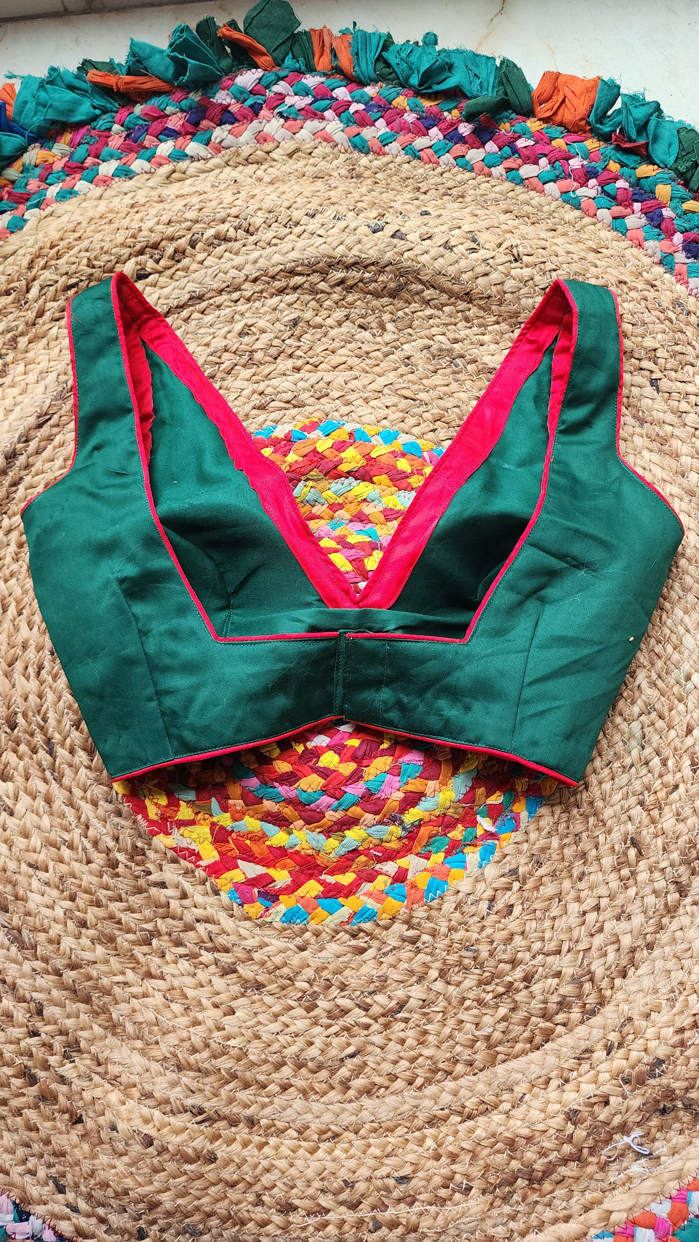 Dark Green Cottonsilk Blouse