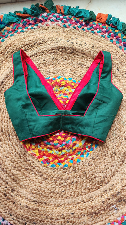 Dark Green Cottonsilk Blouse