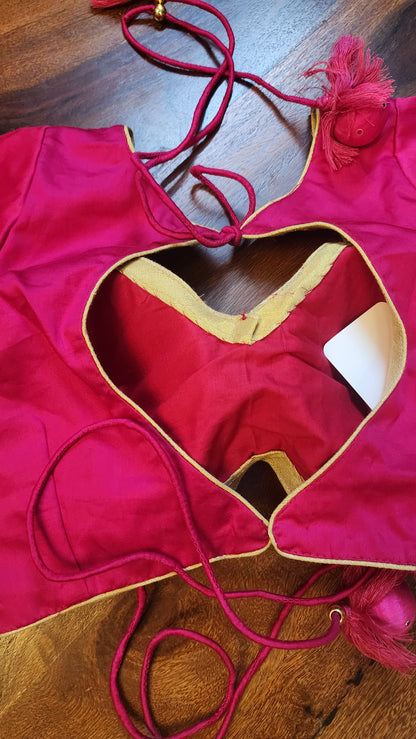 Hot Pink Cotton Silk Blouse