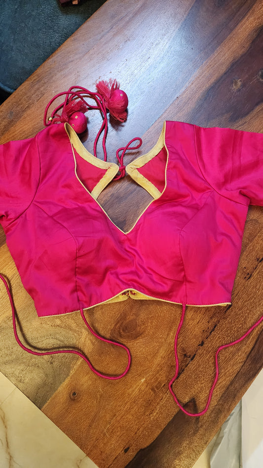 Hot Pink Cotton Silk Blouse