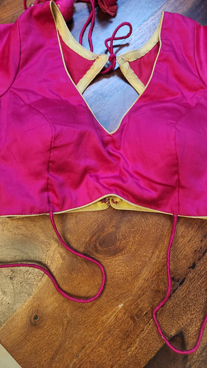 Hot Pink Cotton Silk Blouse