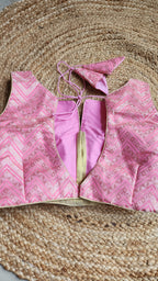 Pink Zigzag Brocade Blouse