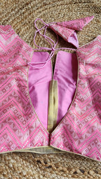 Pink Zigzag Brocade Blouse