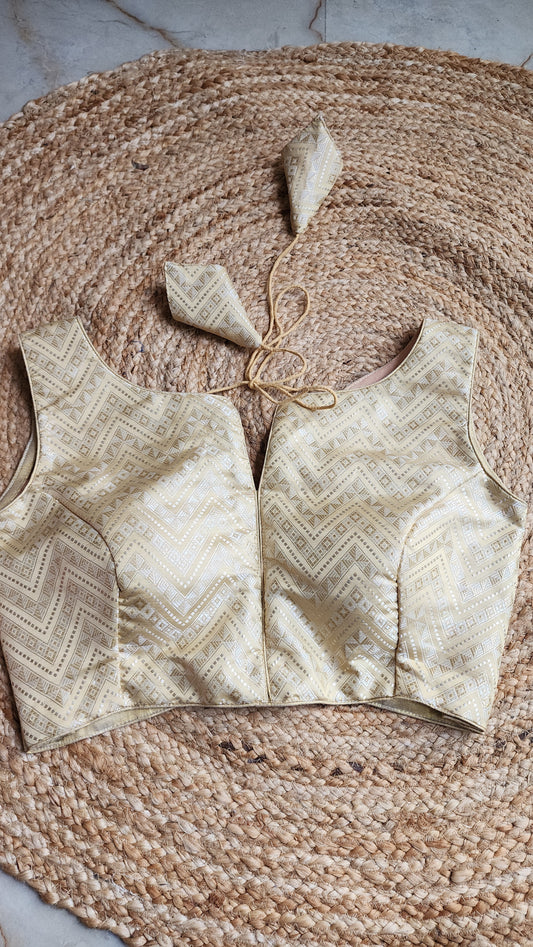 Gold Zigzag Brocade Blouse