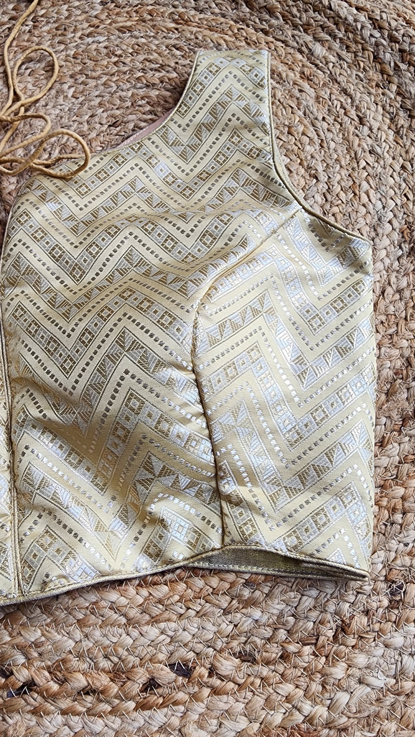Gold Zigzag Brocade Blouse