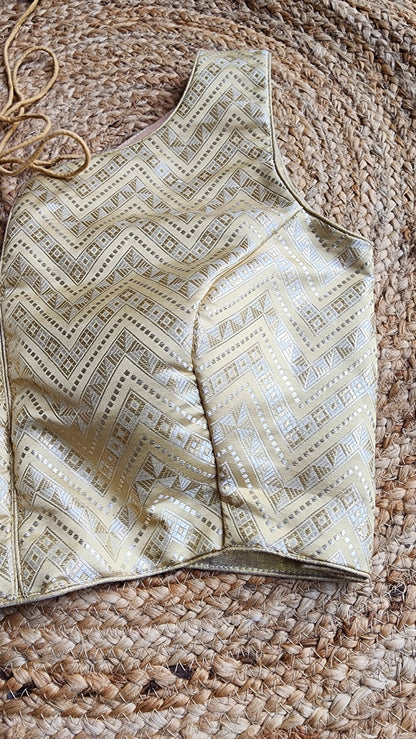 Gold Zigzag Brocade Blouse