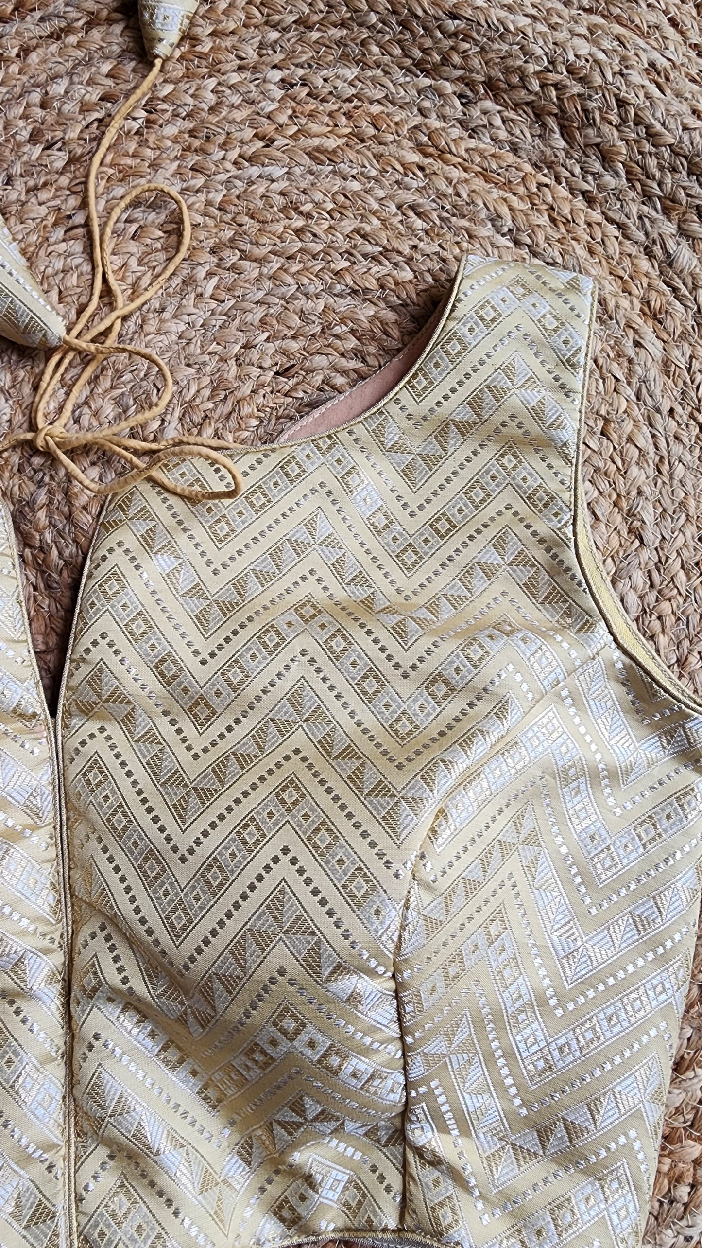 Gold Zigzag Brocade Blouse