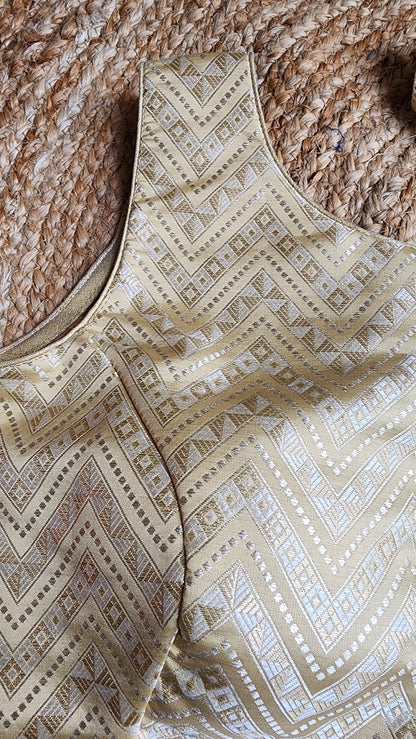 Gold Zigzag Brocade Blouse