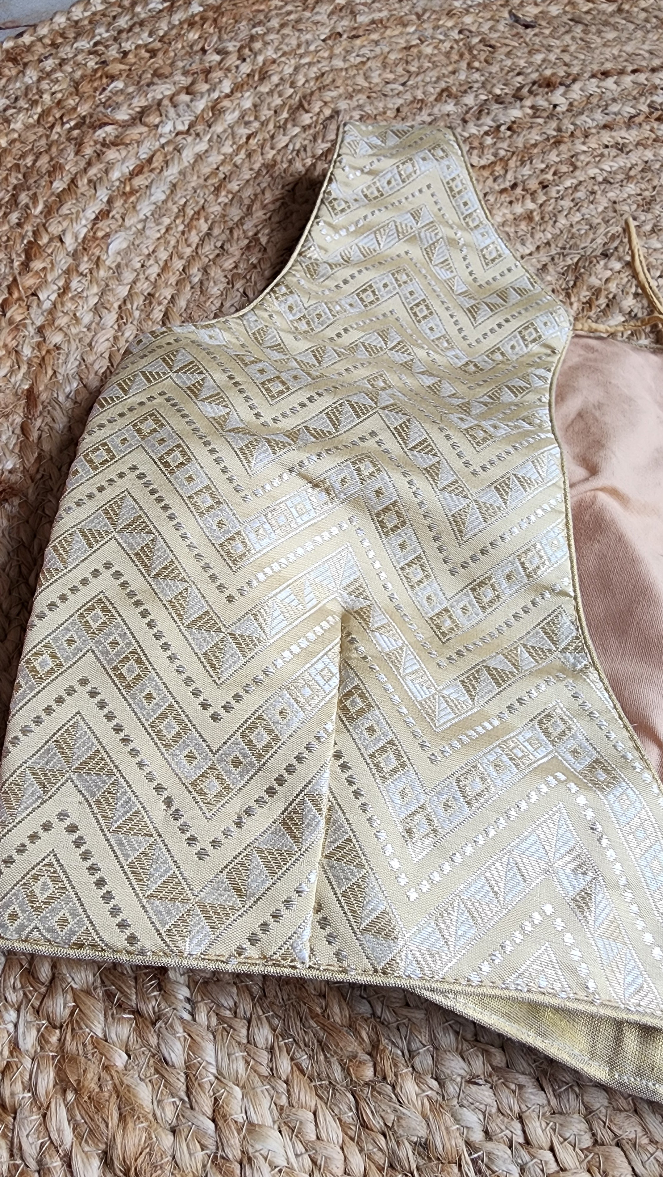 Gold Zigzag Brocade Blouse