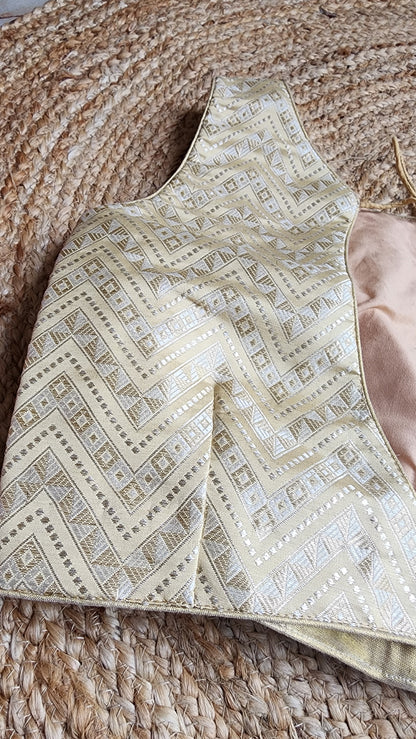 Gold Zigzag Brocade Blouse