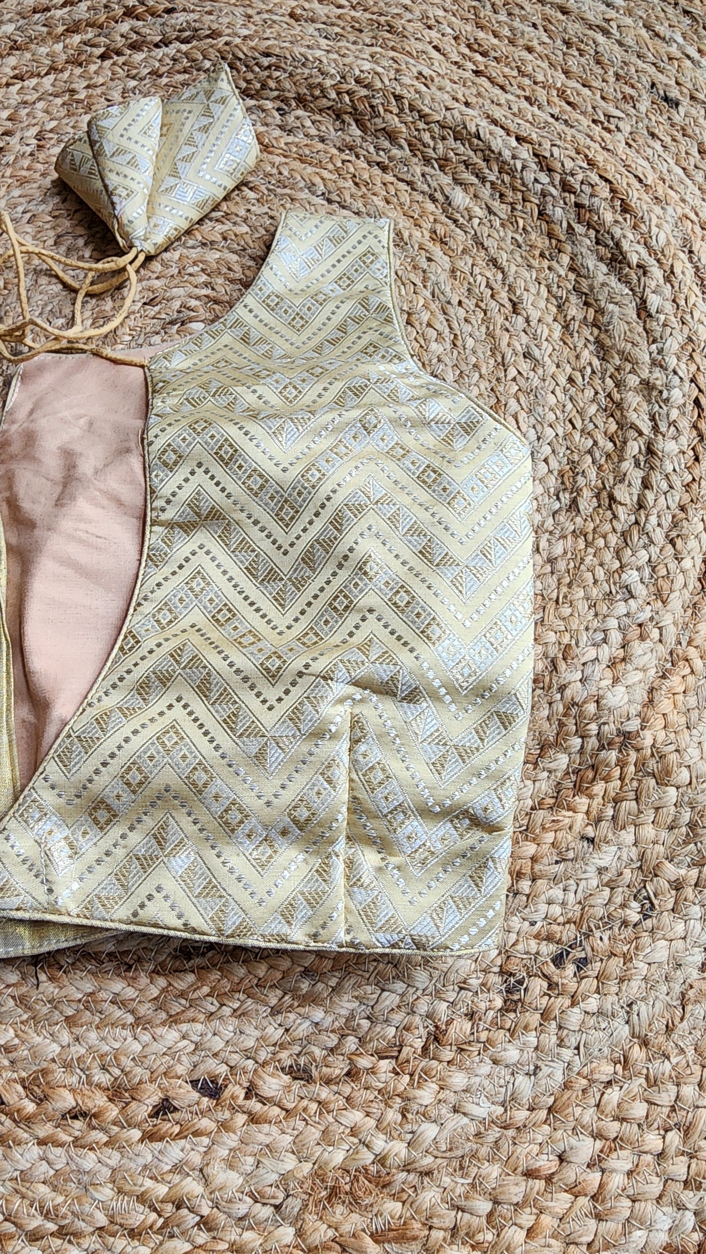 Gold Zigzag Brocade Blouse