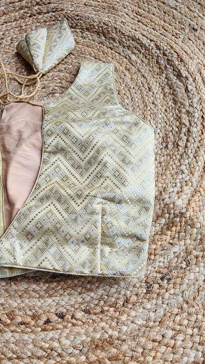 Gold Zigzag Brocade Blouse