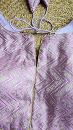 Lilac  Zigzag Brocade Blouse