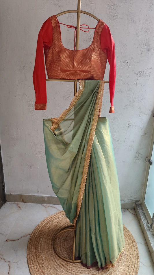 Seema Tissue Raga Gold Saree