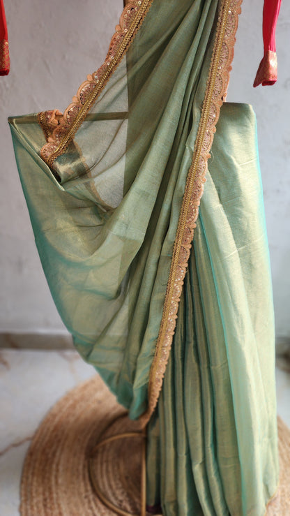 Seema Tissue Raga Gold Saree