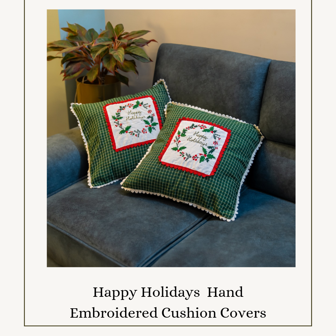 Happy Holidays Cushion Cover