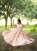 Pastel Peach Cotton Maxidress