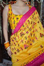 Marigold Handembroidered Saree