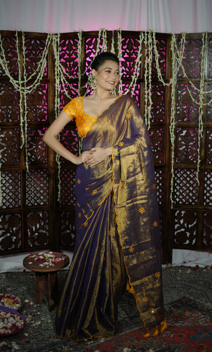 Amber Handloom Tissue Raga Saree