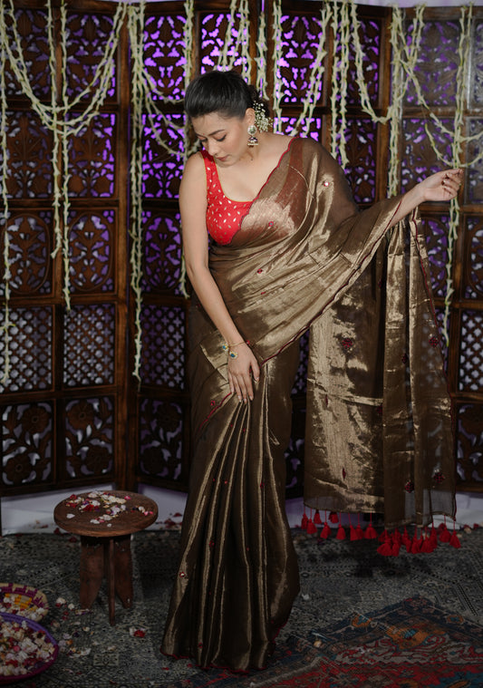 Sona Handloom Tissue Raga Saree