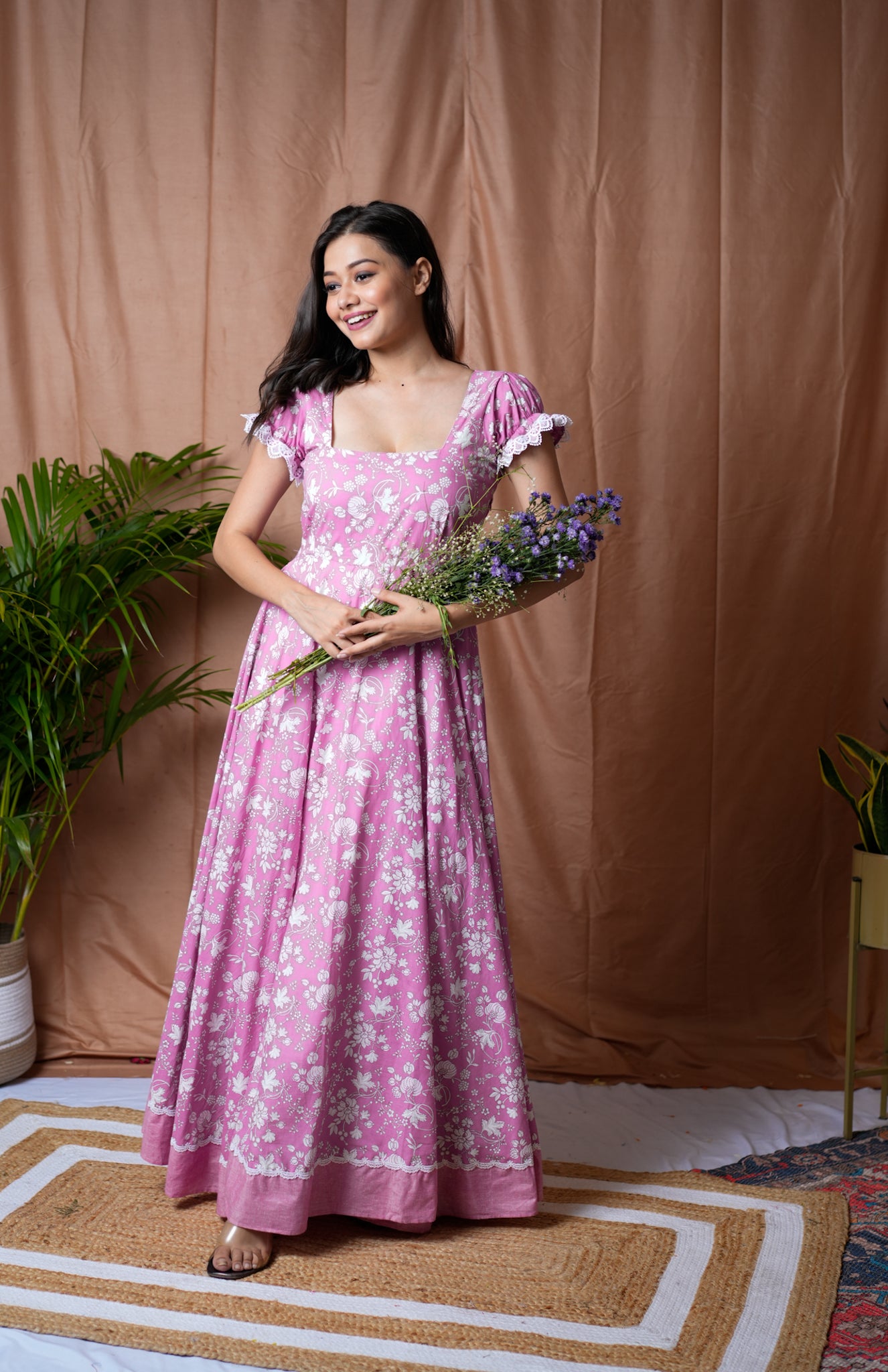 Rosy Bloom Maxi Dress