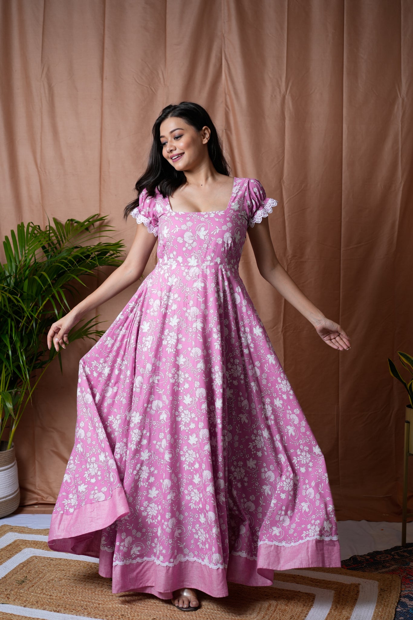 Rosy Bloom Maxi Dress