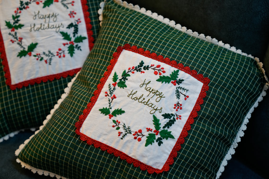 Happy Holidays Cushion Cover