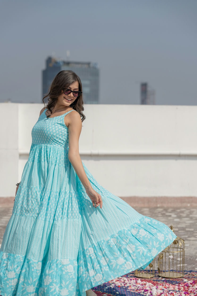 Dahlia Dress - Sky Blue