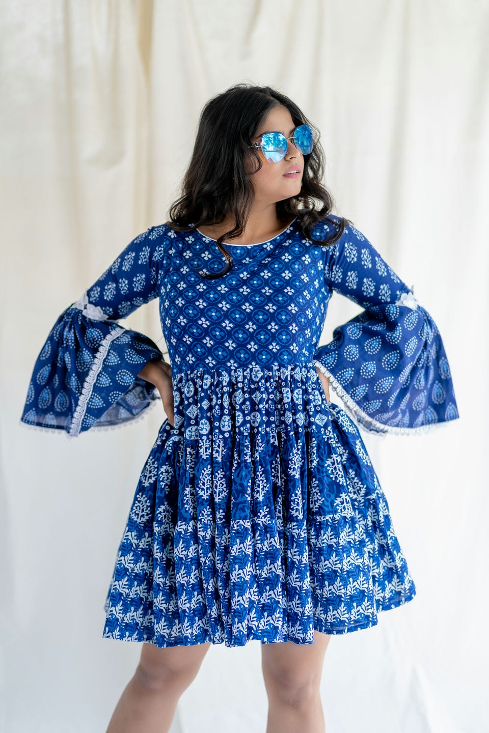 Messy Indigo Bee Dress