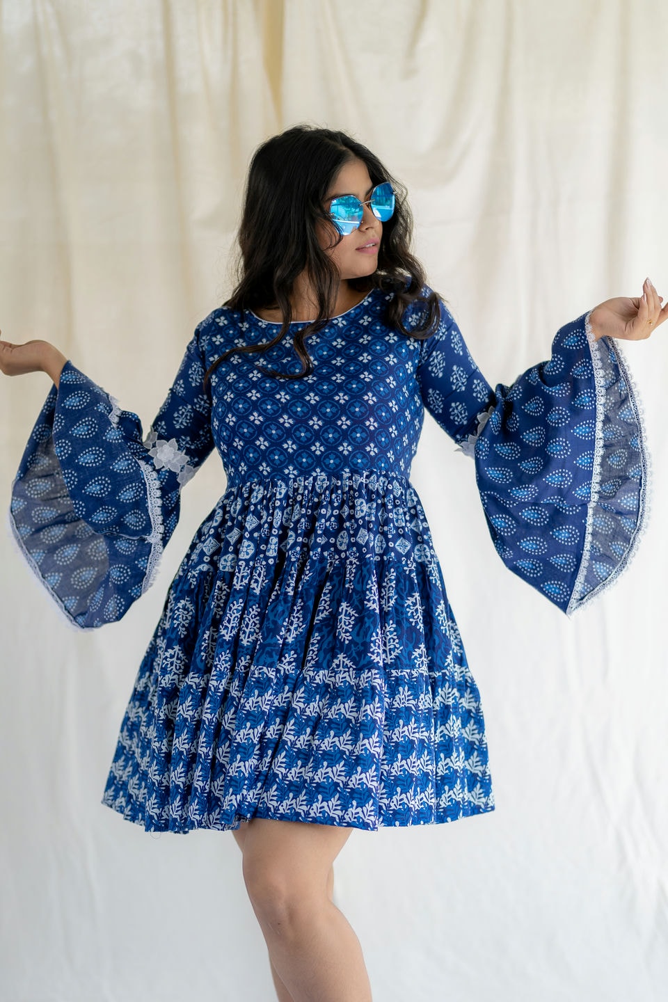 Messy Indigo Bee Dress