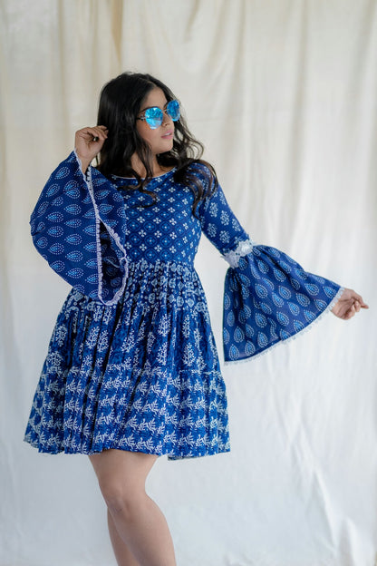 Messy Indigo Bee Dress