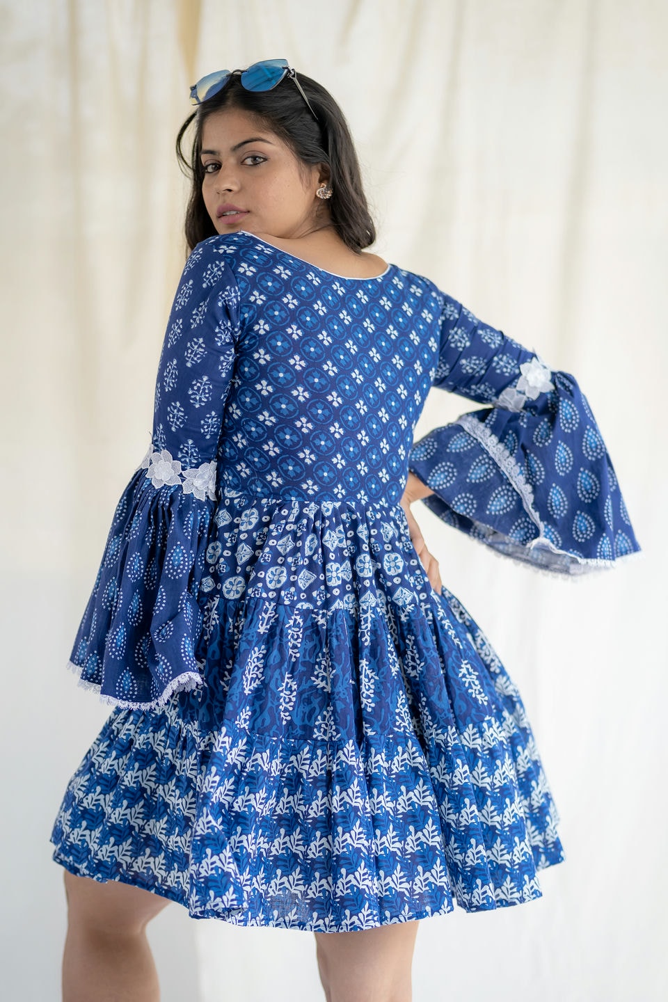 Messy Indigo Bee Dress