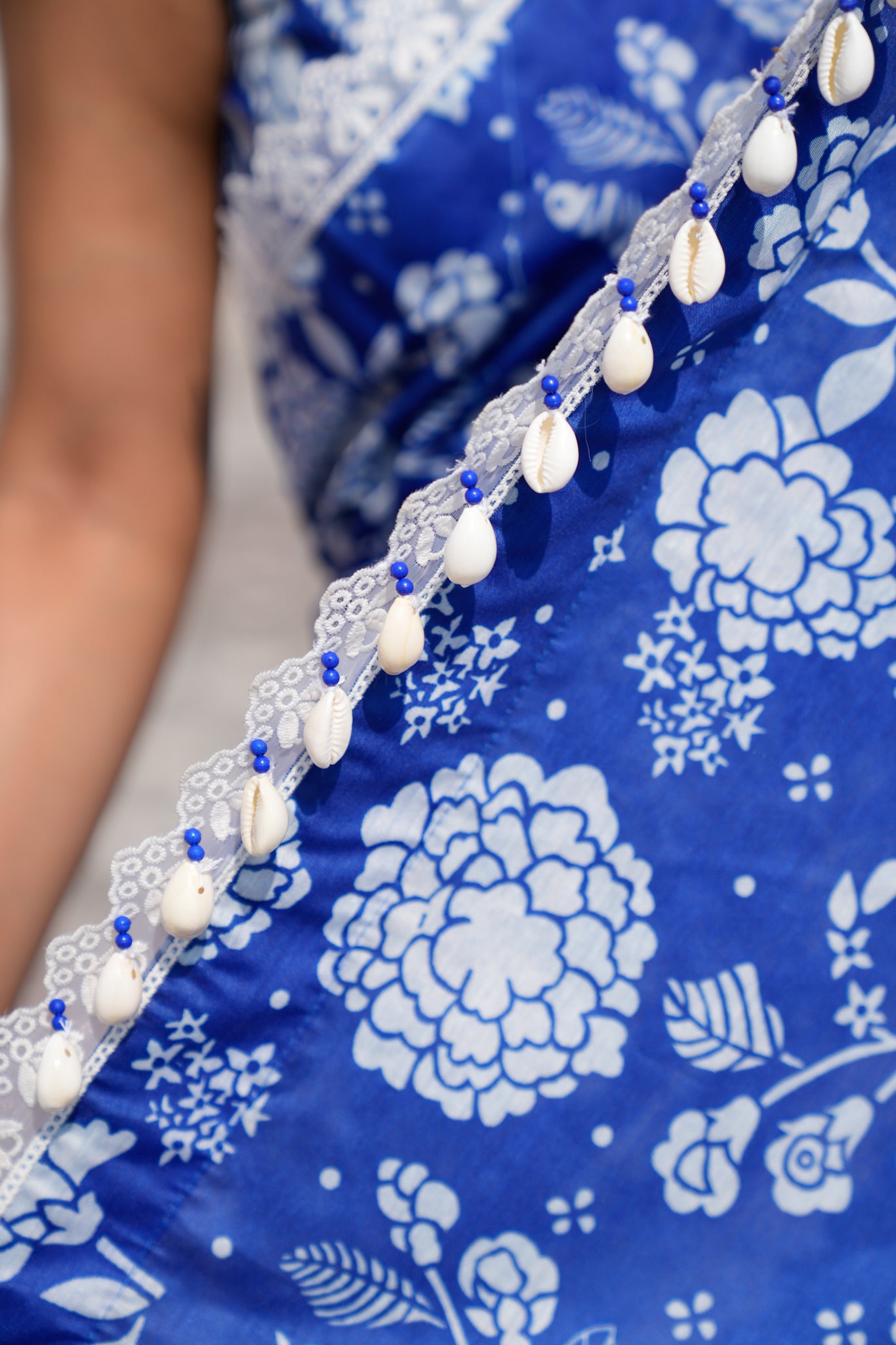 Blue Floral Chanderi Saree