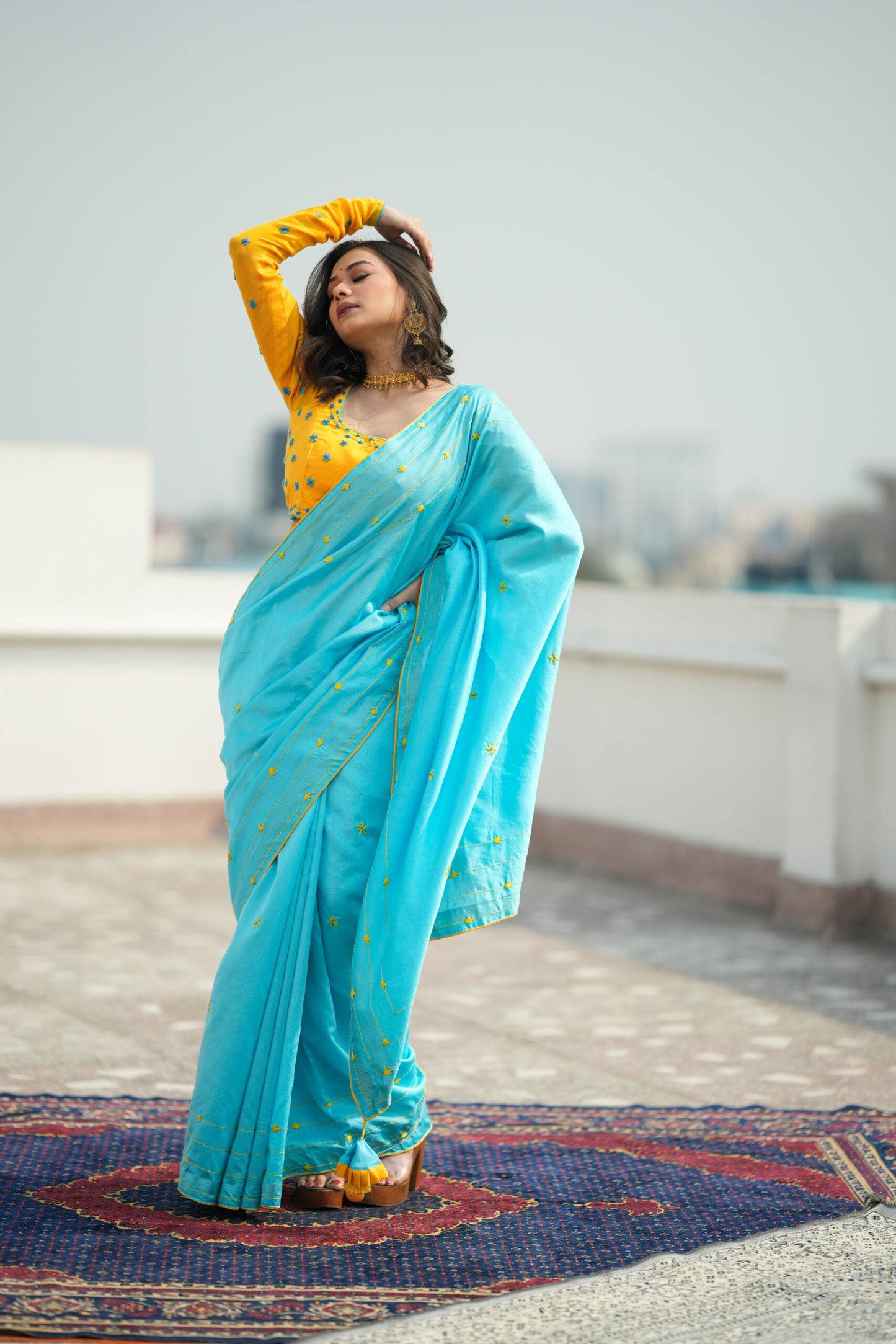 Golden Sky Saree