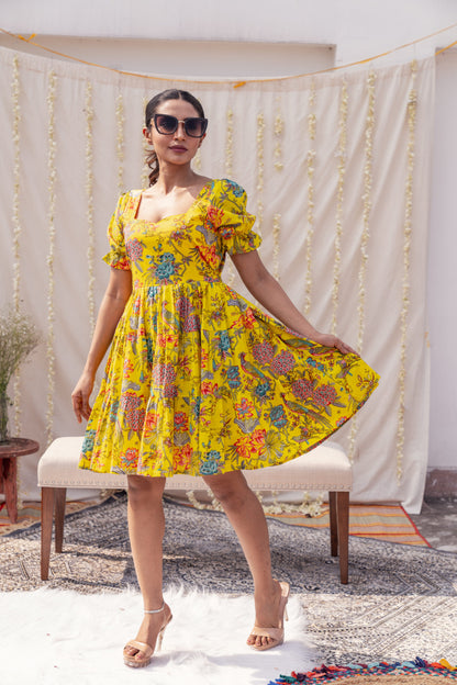 Lime Yellow Midi Dress